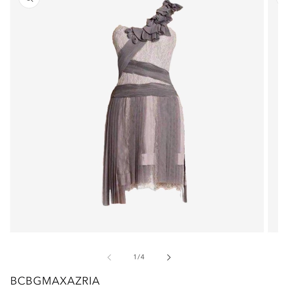 NWT BCBGMaxAzria Asymmetrical Gray Lace Dress